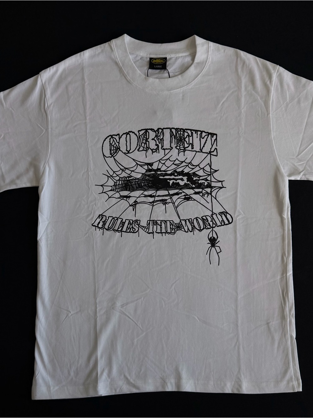 White Graphic Spider Web Tee - Unbranded